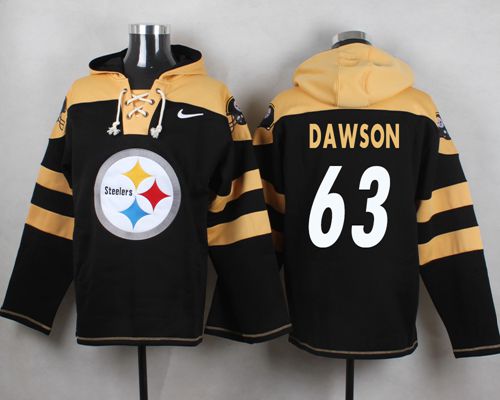 Nike Steelers #63 Dermontti Dawson Black Player Pullover NFL Hoodie