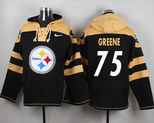 Nike Steelers #75 Joe Greene Black Player Pullover NFL Hoodie