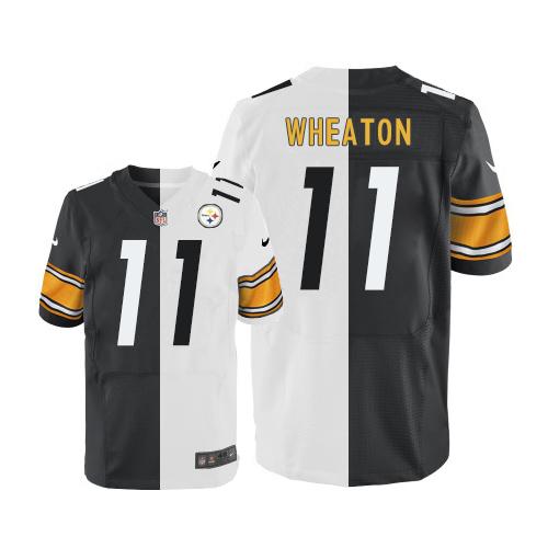 Nike Steelers #11 Markus Wheaton White/Black Men's Stitched NFL Elite Split Jersey
