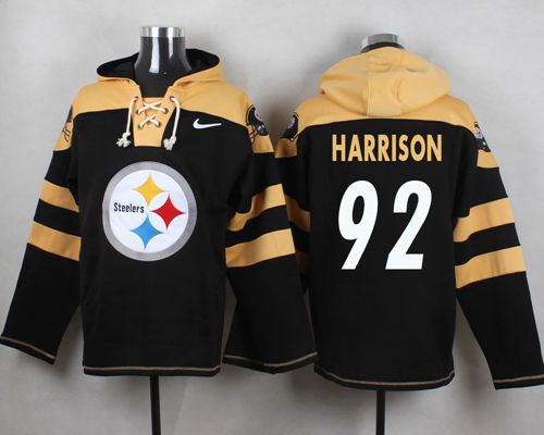 Nike Steelers #92 James Harrison Black Player Pullover NFL Hoodie