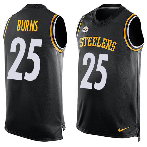 Nike Steelers #25 Artie Burns Black Team Color Men's Stitched NFL Limited Tank Top Jersey