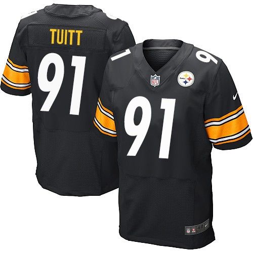Nike Steelers #91 Stephon Tuitt Black Team Color Men's Stitched NFL Elite Jersey