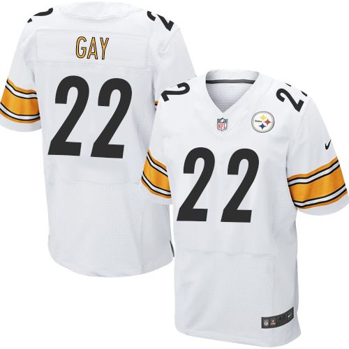 Nike Steelers #22 William Gay White Men's Stitched NFL Elite Jersey