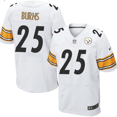 Nike Steelers #25 Artie Burns White Men's Stitched NFL Elite Jersey