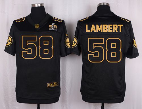 Nike Steelers #58 Jack Lambert Black Men's Stitched NFL Elite Pro Line Gold Collection Jersey