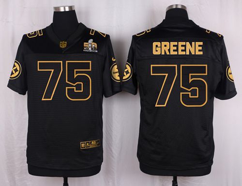 Nike Steelers #75 Joe Greene Black Men's Stitched NFL Elite Pro Line Gold Collection Jersey