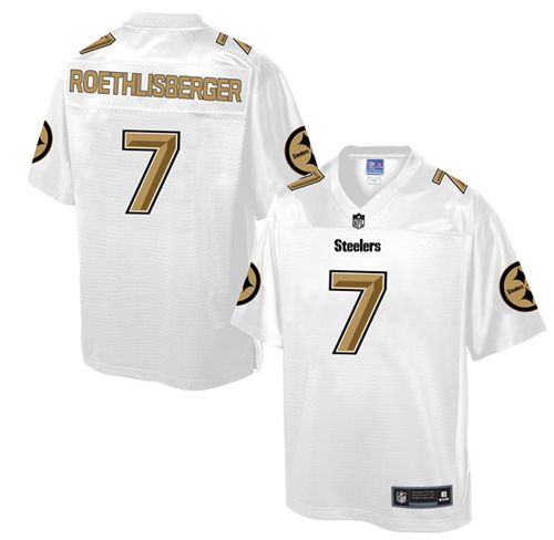 Nike Steelers #7 Ben Roethlisberger White Men's NFL Pro Line Fashion Game Jersey