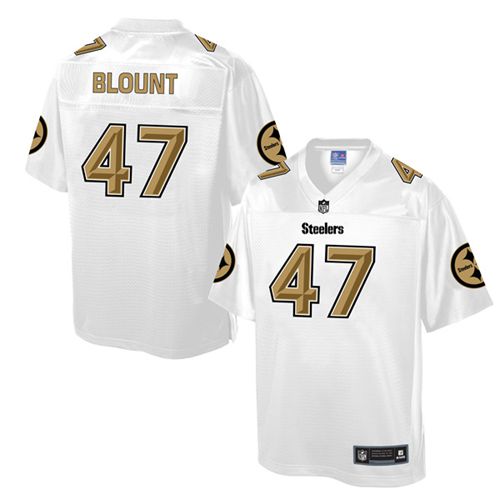 Nike Steelers #47 Mel Blount White Men's NFL Pro Line Fashion Game Jersey