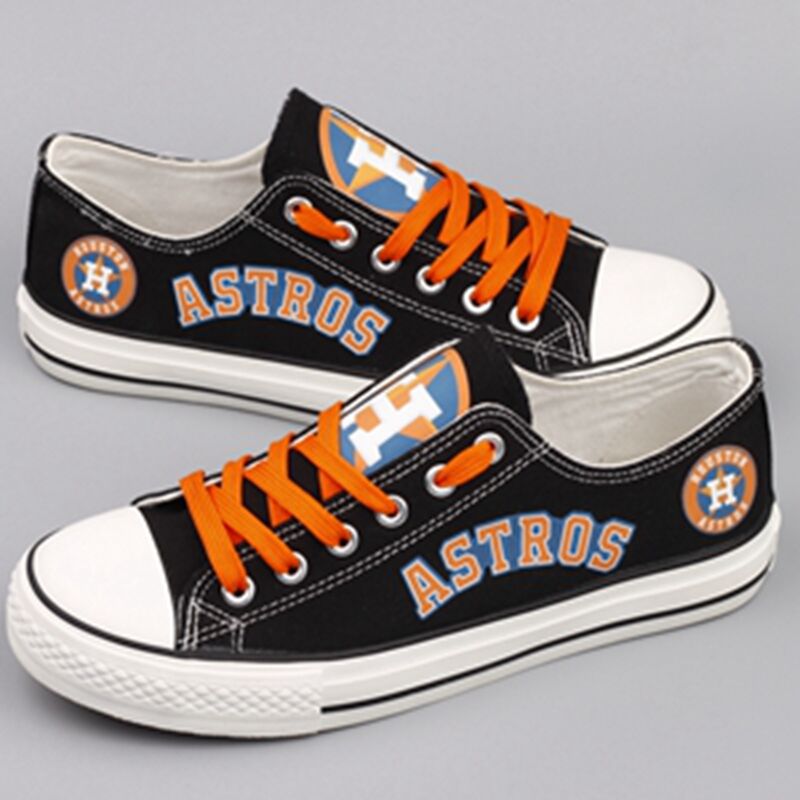 Women and Youth MLB Houston Astros Repeat Print Low Top Sneakers