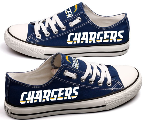 Women or Youth NFL Los Angeles Chargers Repeat Print Low Top Sneakers