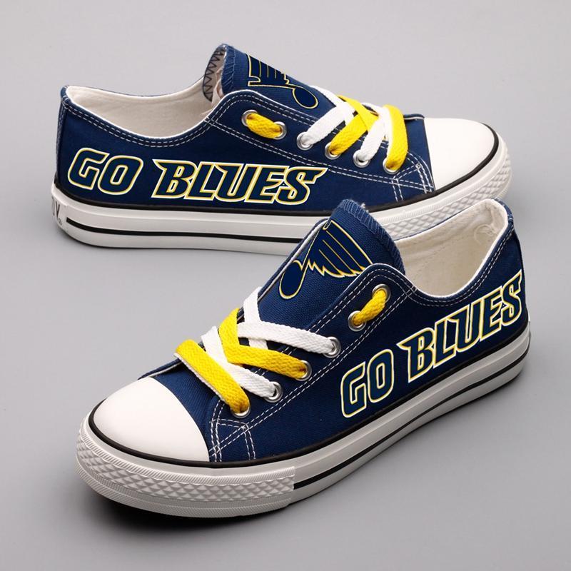 Women and Youth NHL St. Louis Blues Repeat Print Low Top Sneakers
