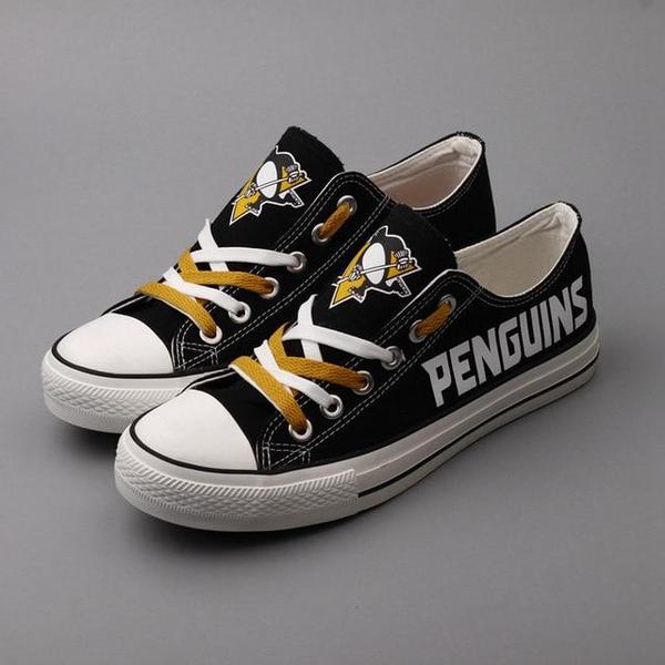 All Sizes NHL Pittsburgh Penguins Repeat Print Low Top Sneakers 002