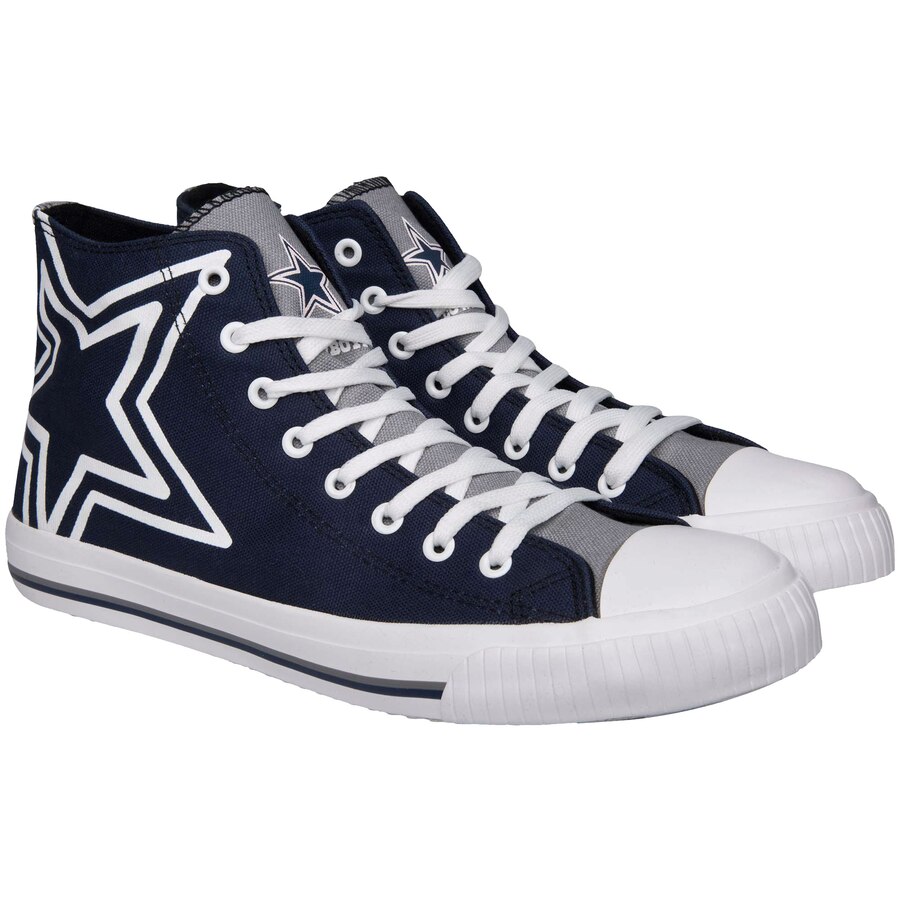 Women Or Youth NFL Dallas Cowboys Repeat Print High Top Sneakers 003