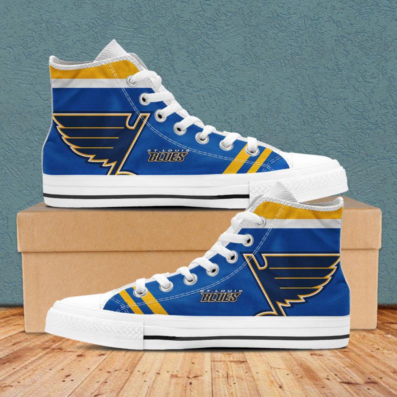 Women and Youth NHL St. Louis Blues Repeat Print High Top Sneakers