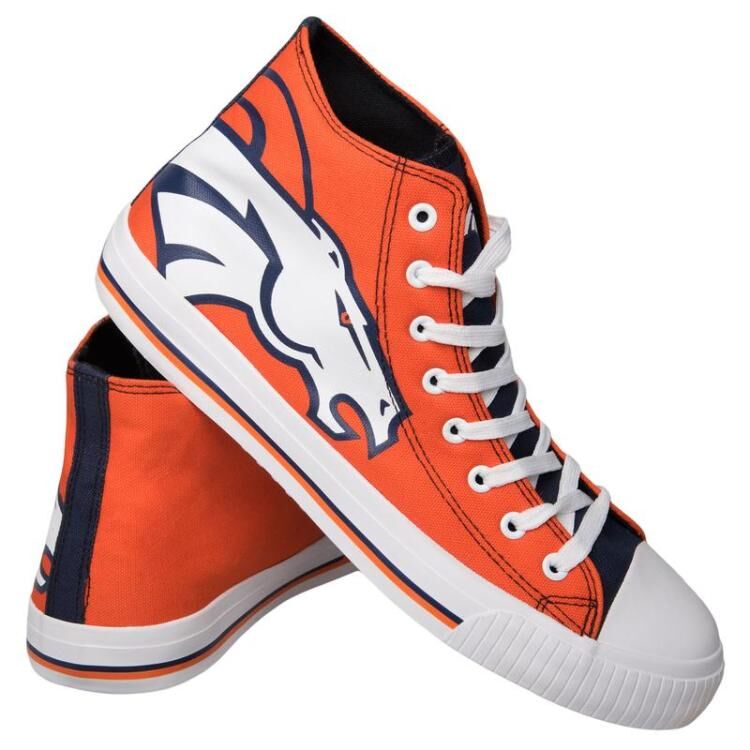 Women Or Youth NFL Denver Broncos Repeat Print High Top Sneakers