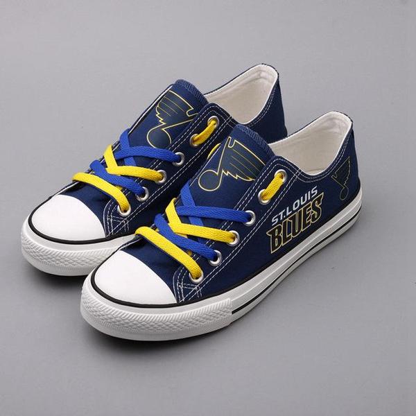 Women And Youth NHL St. Louis Blues Repeat Print Low Top Sneakers