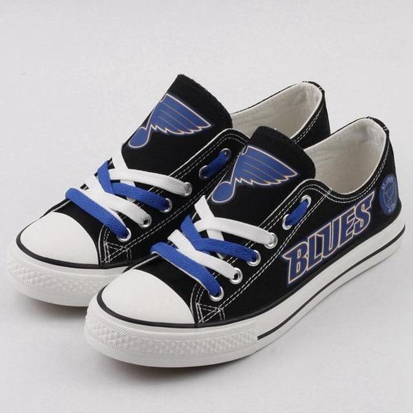 Women And Youth NHL St. Louis Blues Repeat Print Low Top Sneakers 004