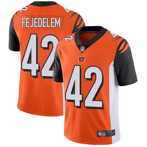 Men's Cincinnati Bengals #42 Clayton Fejedelem Orange Vapor Untouchable Limited Stitched NFL Jersey