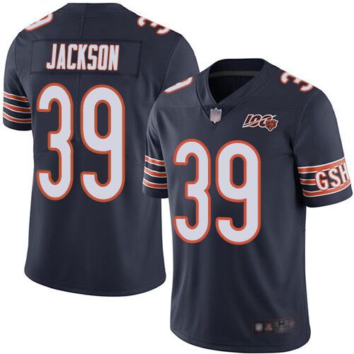 Men's Chicago Bears #39 Eddie Jackson Navy 2019 100th Vapor Untouchable Limited Stitched NFL Jersey