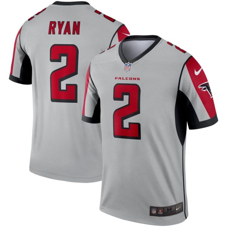 Men's Atlanta Falcons #2 Matt Ryan Silver Inverted Legend Jersey