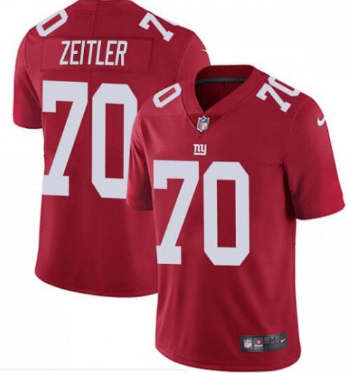 Men's New York Giants # 70 Kevin Zeitler Red Vapor Untouchable Limited Stitched NFL Jersey