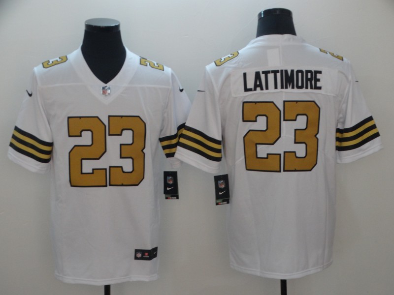 Men's New Orleans Saints #23 Marshon Lattimore White Limited Rush Stitched NFL Jersey