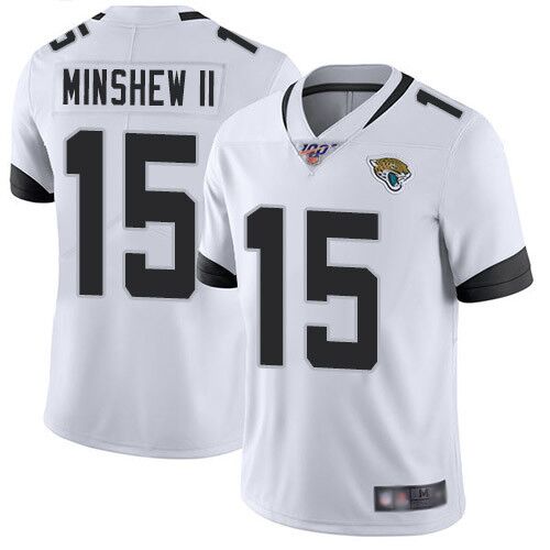 Men's Jacksonville Jaguars #15 Gardner Minshew II White 2019 100th Season Vapor Untouchable Limited Stitched NFL Jersey