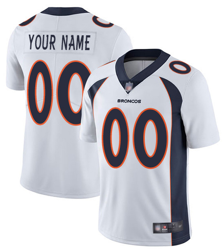 Men's Denver Broncos Customized White Team Color Vapor Untouchable Limited Stitched NFL Jersey (Check description if you want Women or Youth size)