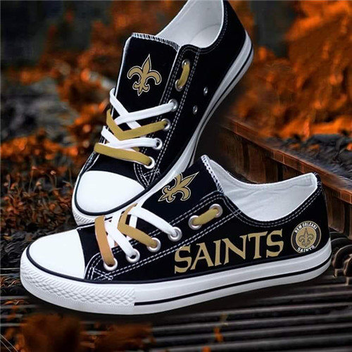 Women and Youth NFL New Orleans Saints Repeat Print Low Top Sneakers 004