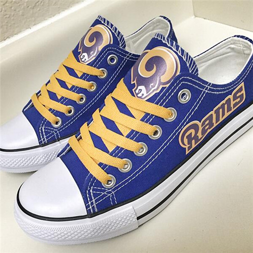Women and Youth NFL Los Angeles Rams Repeat Print Low Top Sneakers 004