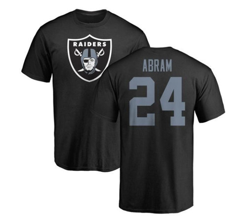 Men's Raiders #24 Johnathan Abram Black T-Shirt