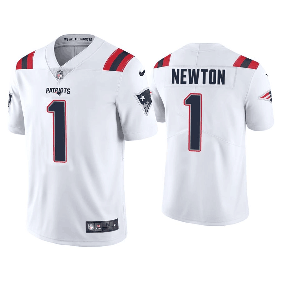 Men's New England Patriots #1 Cam Newton 2020 White Vapor Untouchable Limited Stitched NFL Jersey