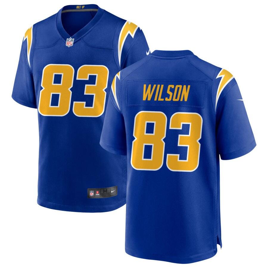 Men's Los Angeles Chargers #83 Pokey Wilson Royal Stitched Game Jersey