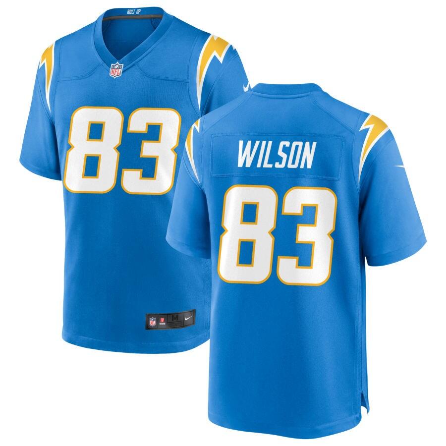 Men's Los Angeles Chargers #83 Pokey Wilson Powder Blue Stitched Game Jersey