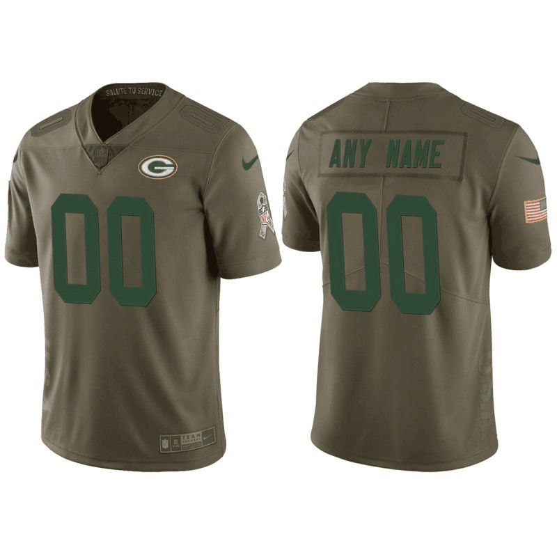 Men's Green Bay Packers ACTIVE PLAYER Custom 2017 Olive Salute To Service Limited Stitched Jersey