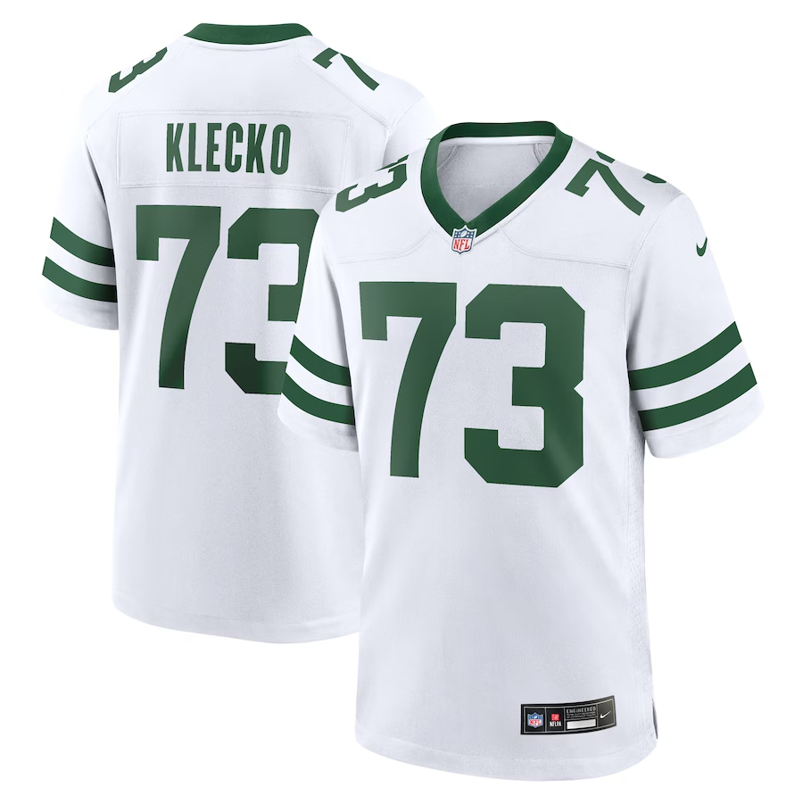 Men's New York Jets #73 Joe Klecko White Throwback Stitched Game Jersey