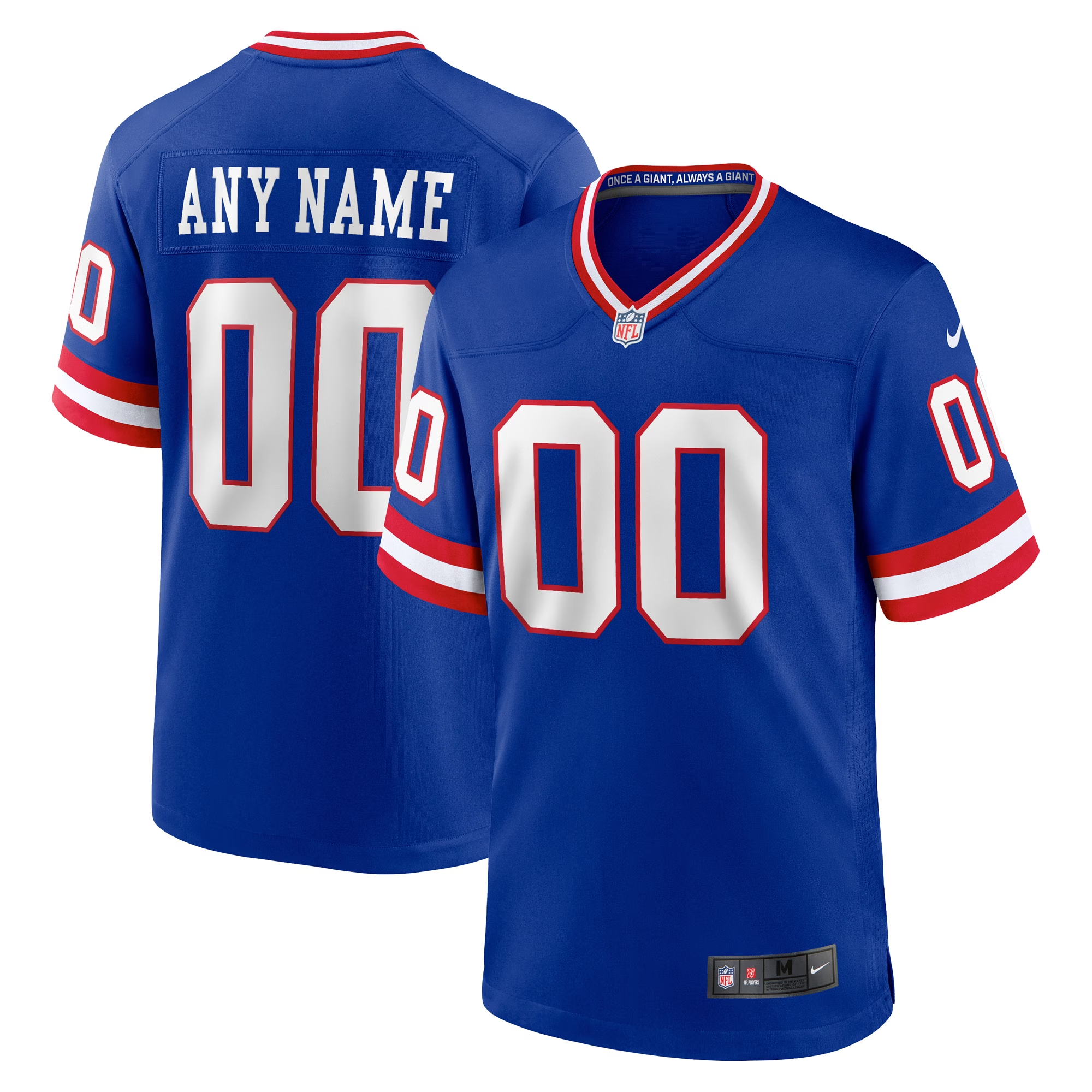 Men's New York Giants ACTIVE PLAYER Royal Classic Custom Game Stitched Jersey
