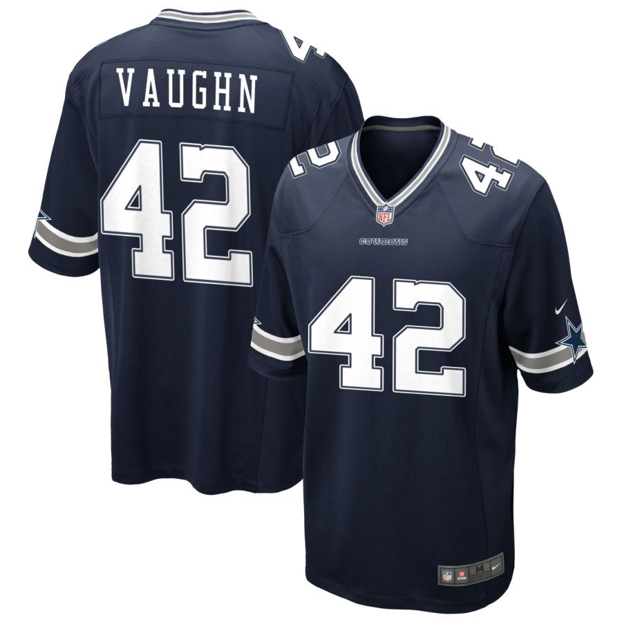 Men's Dallas Cowboys #42 Deuce Vaughn Navy Stitched Football Game Jersey