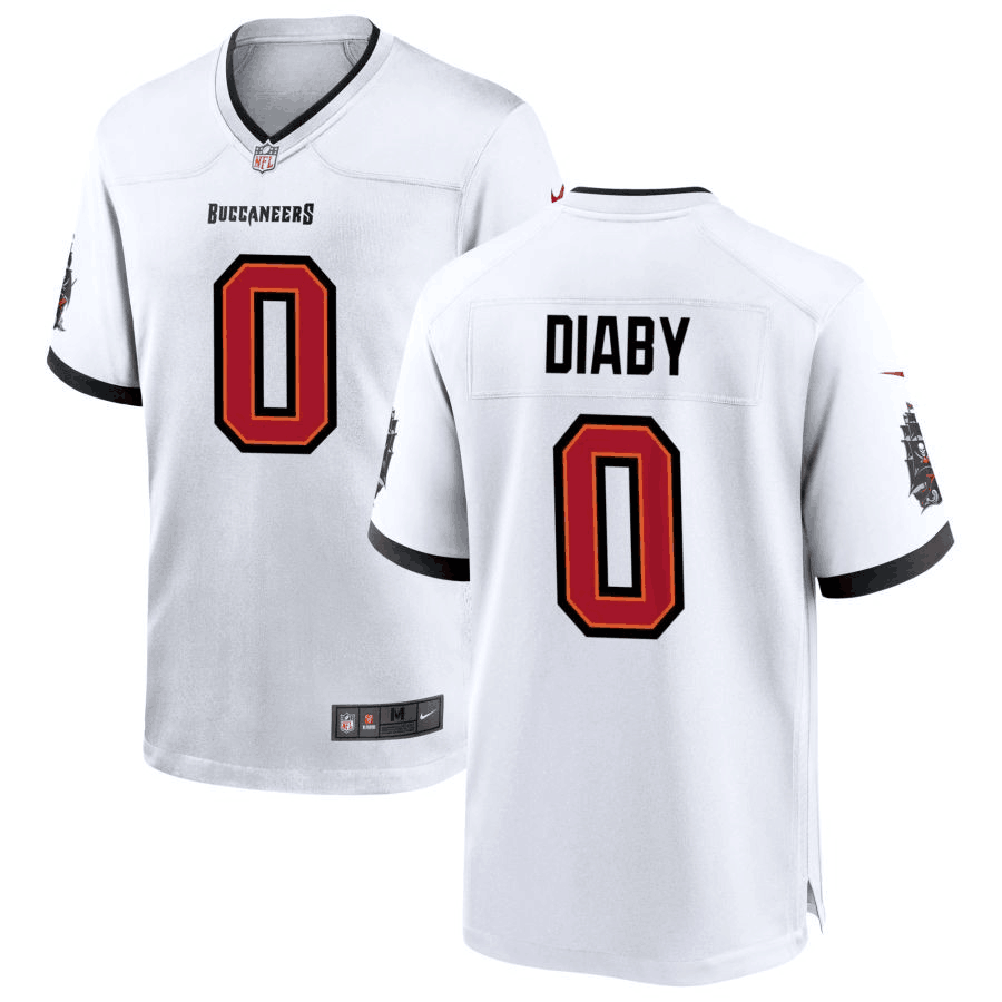 Men's Tampa Bay Buccaneers #0 Yaya Diaby White Game Limited Stitched Jersey