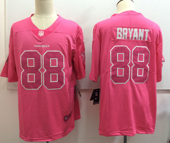 Men's Nike Dallas Cowboys #88 Dez Bryant Pink Limited Rush Stitched NFL Jersey