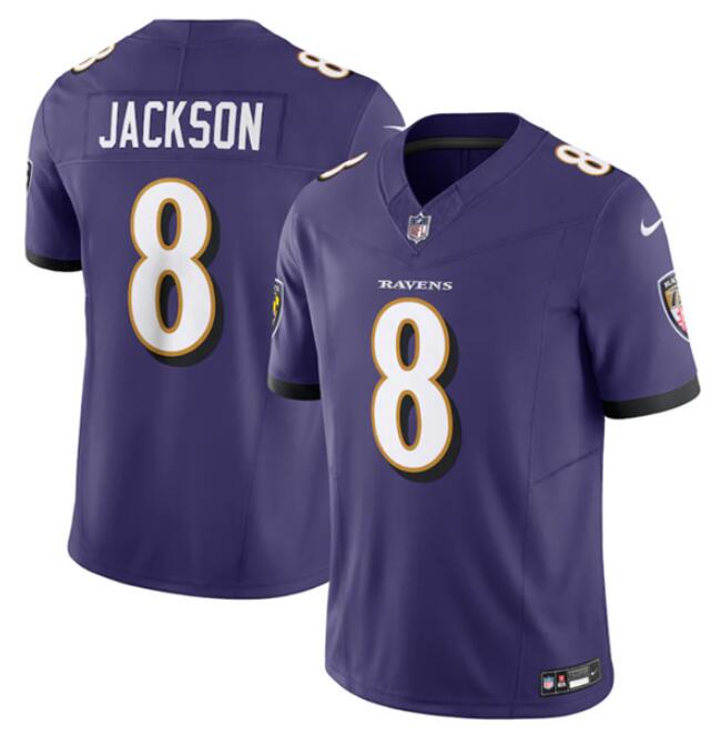 Men's Baltimore Ravens ACTIVE PLAYER Custom Purple 2023 F.U.S.E Vapor Jersey