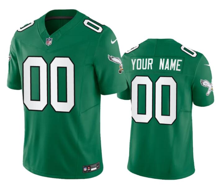 Men's Philadelphia Eagles Customized Green Green 2023 F.U.S.E. Vapor Untouchable Stitched Football Jersey