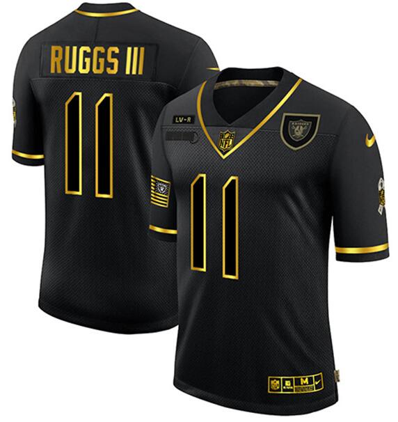 Men's Las Vegas Raiders Customized 2020 Black/Gold Salute To Service Limited Stitched NFL Jersey(Check description if you want Women or Youth size)