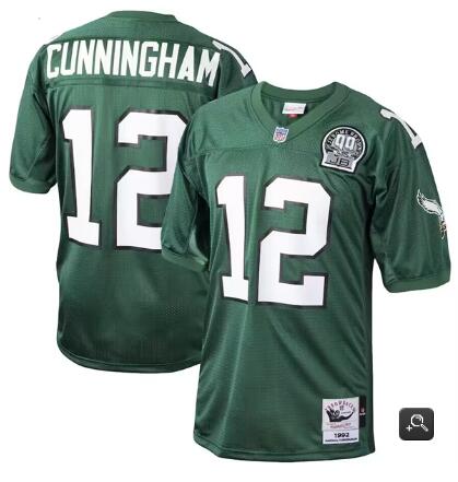 Men's Philadelphia Eagles Active Player Custom Kelly Green Mitchell & Ness 1992 Throwback Football Stitched Jersey