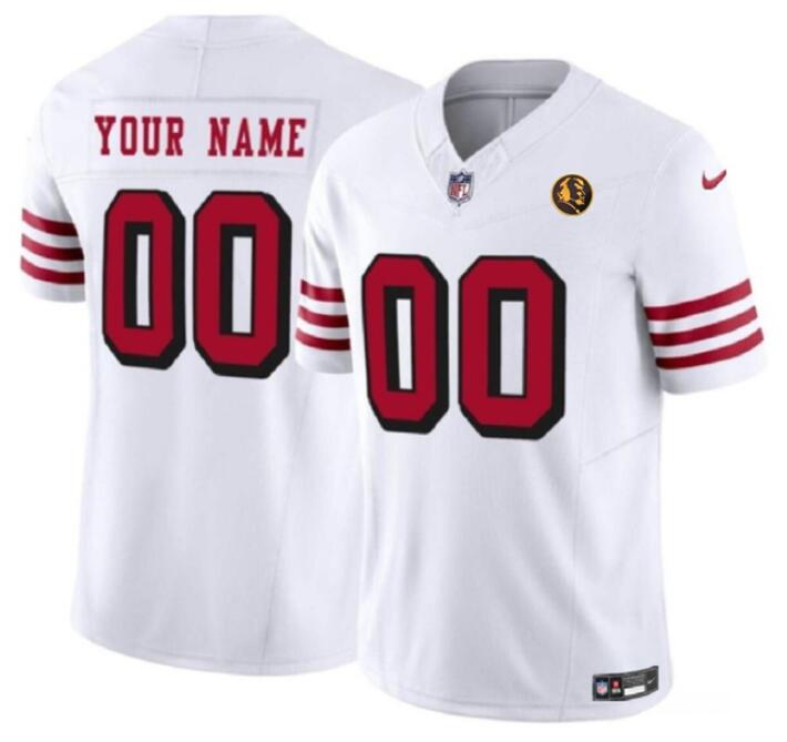 Men's San Francisco 49ers Active Player Custom White 2023 F.U.S.E. With John Madden Patch Vapor Limited Stitched Football Jersey