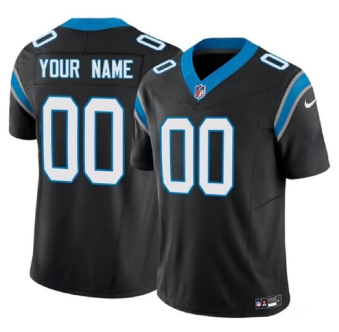 Men's Carolina Panthers Customized Black 2023 F.U.S.E. Vapor Untouchable Limited Football Stitched Jersey
