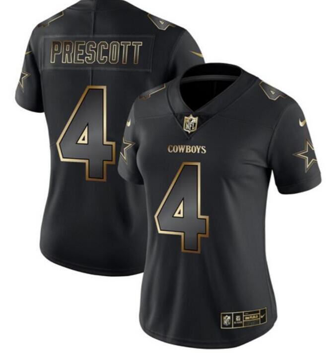 Women's Dallas Cowboys ACTIVE PLAYER Custom 2019 Black Gold Edition Stitched Jersey