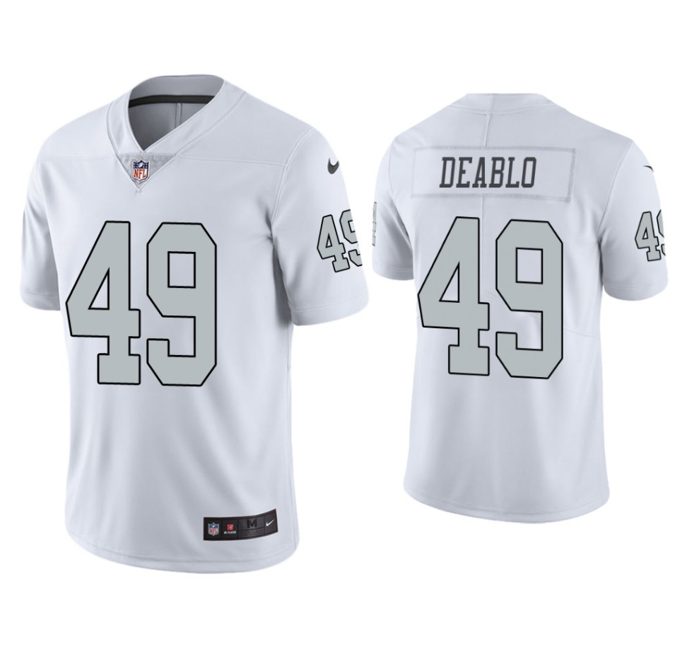 Men's Las Vegas Raiders #49 Divine Deablo NFL White Vapor Untouchable Limited Stitched Jersey (Check description if you want Women or Youth size)