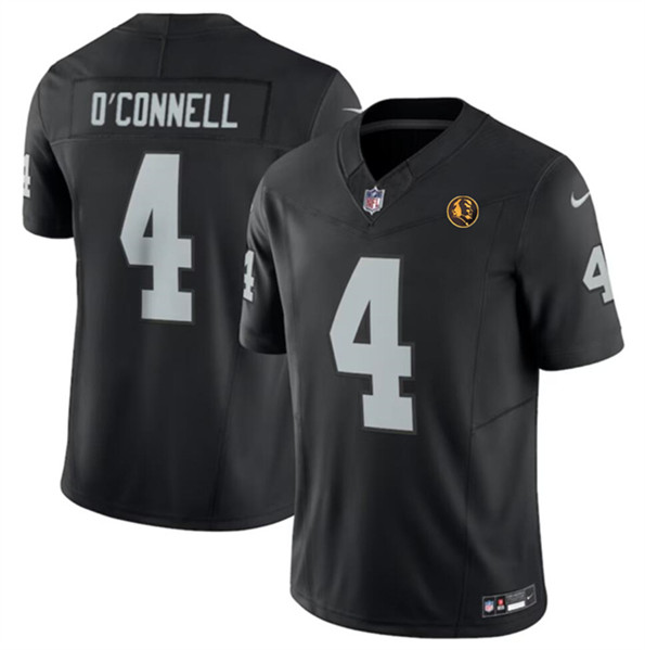 Men's Las Vegas Raiders #4 Aidan O'Connell Black 2023 F.U.S.E. With John Madden Patch Vapor Limited Football Stitched Jersey