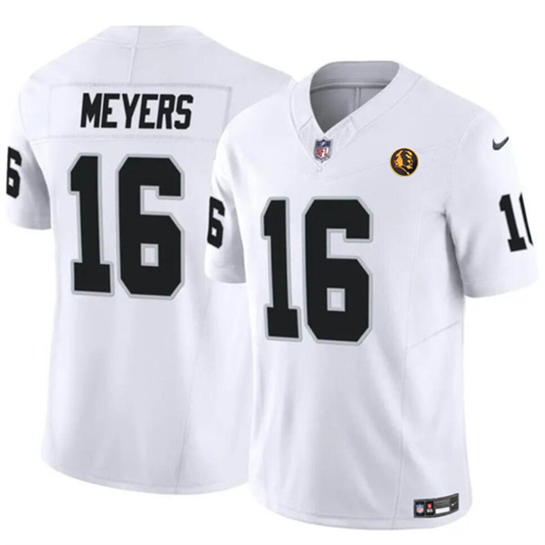 Men's Las Vegas Raiders #16 Jakobi Meyers White 2023 F.U.S.E. With John Madden Patch Vapor Limited Football Stitched Jersey